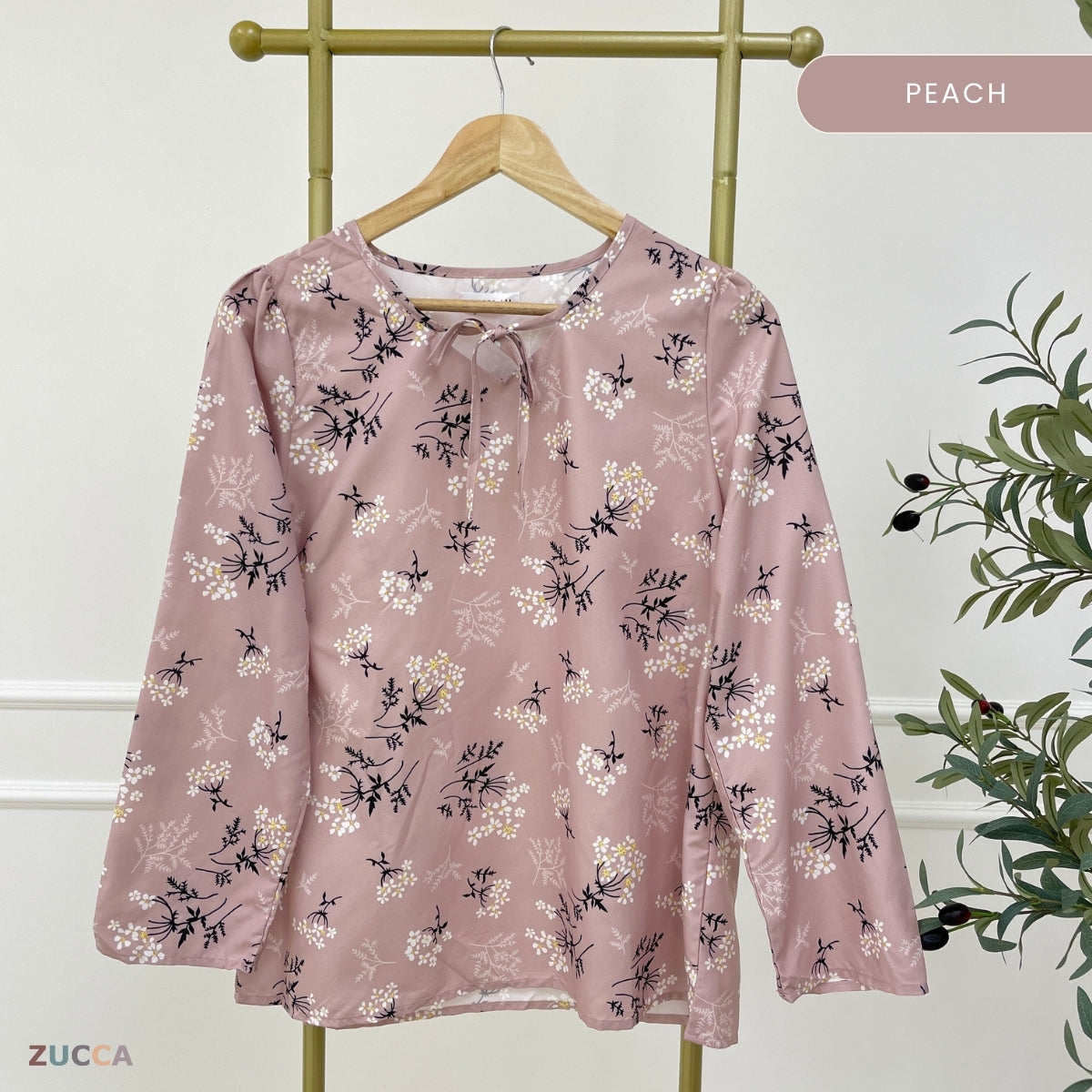 ZUCCA PRITA WOMEN KASUAL BLOUSE FLORAL LENGAN PANJANG - MA100