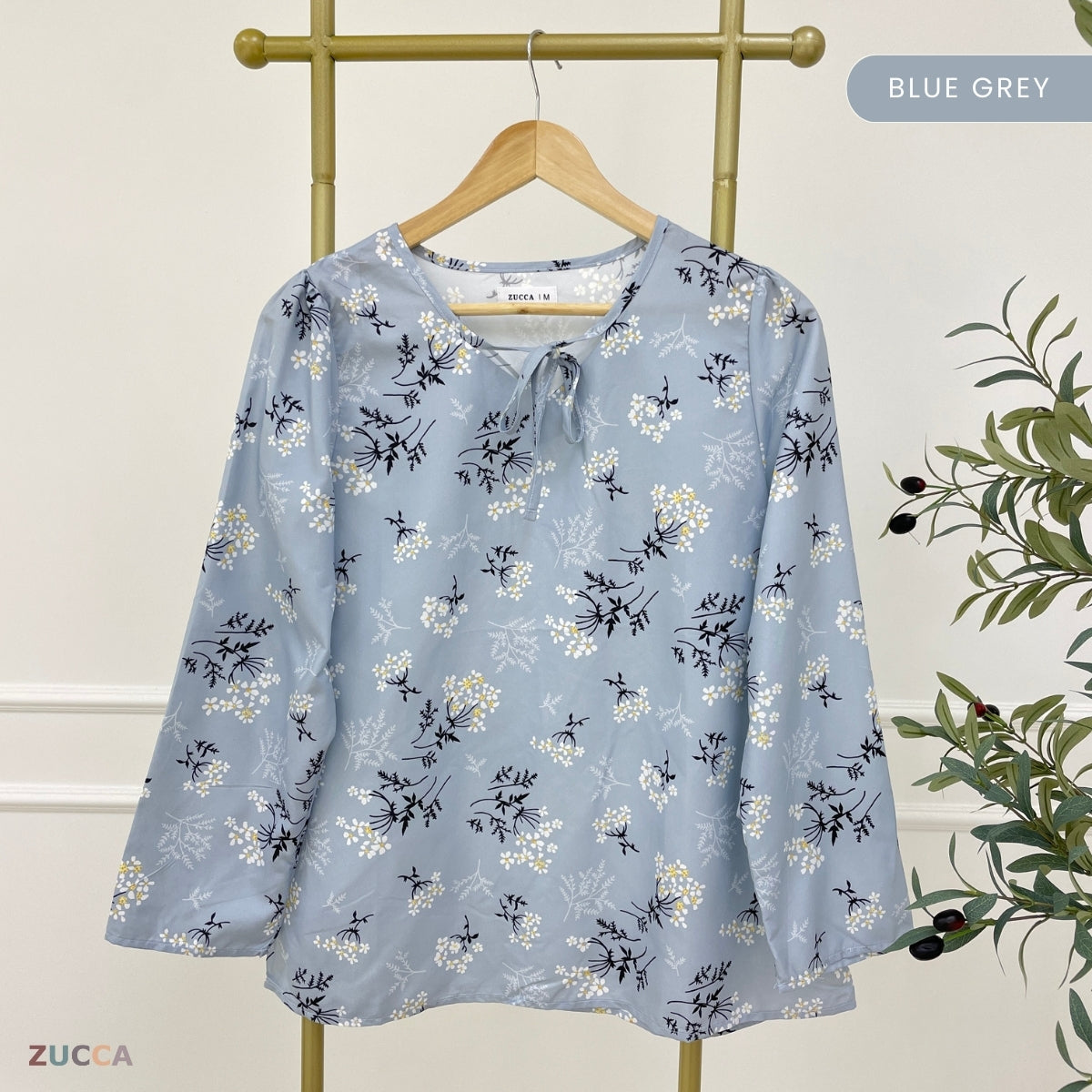 ZUCCA PRITA WOMEN KASUAL BLOUSE FLORAL LENGAN PANJANG - MA100