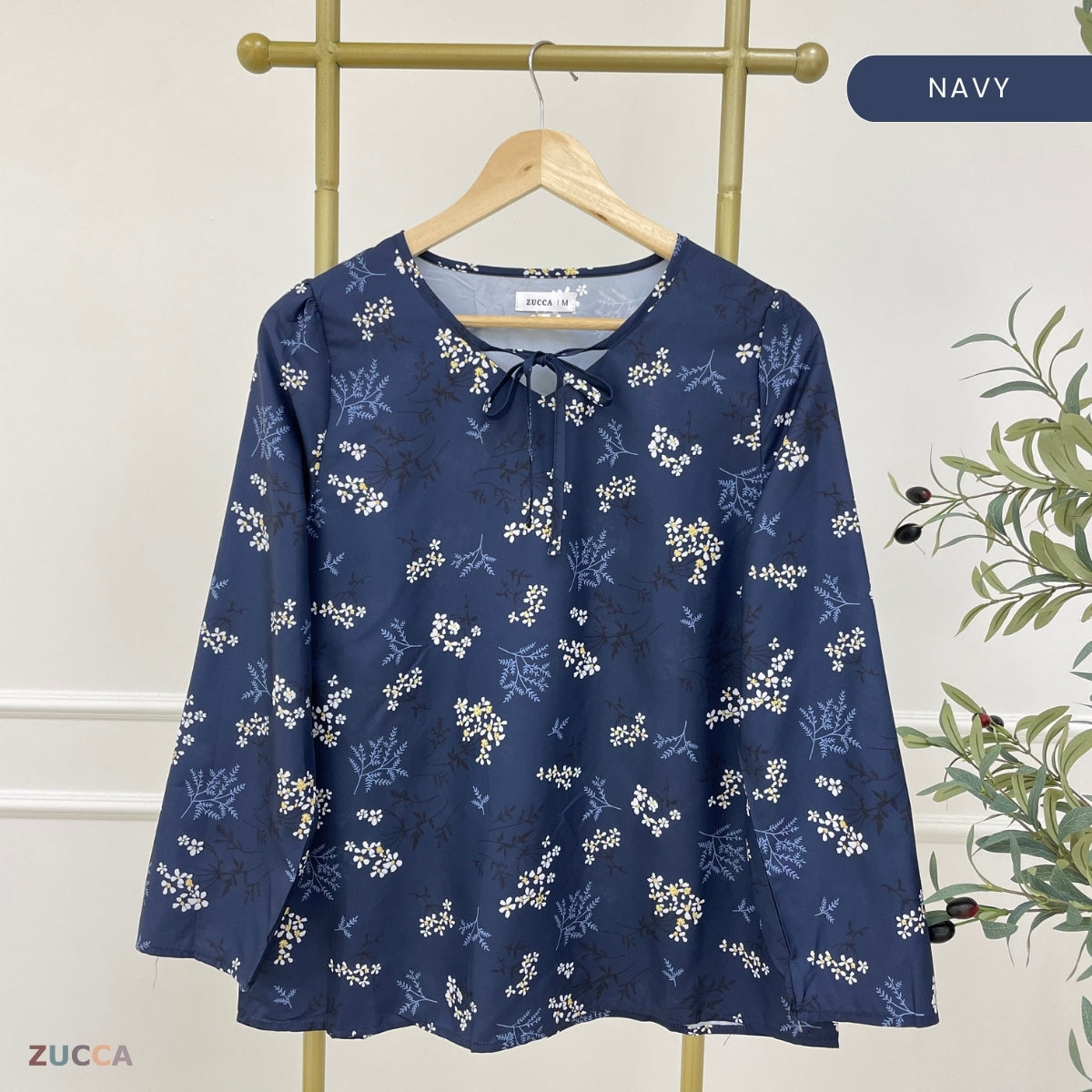 ZUCCA PRITA WOMEN KASUAL BLOUSE FLORAL LENGAN PANJANG - MA100