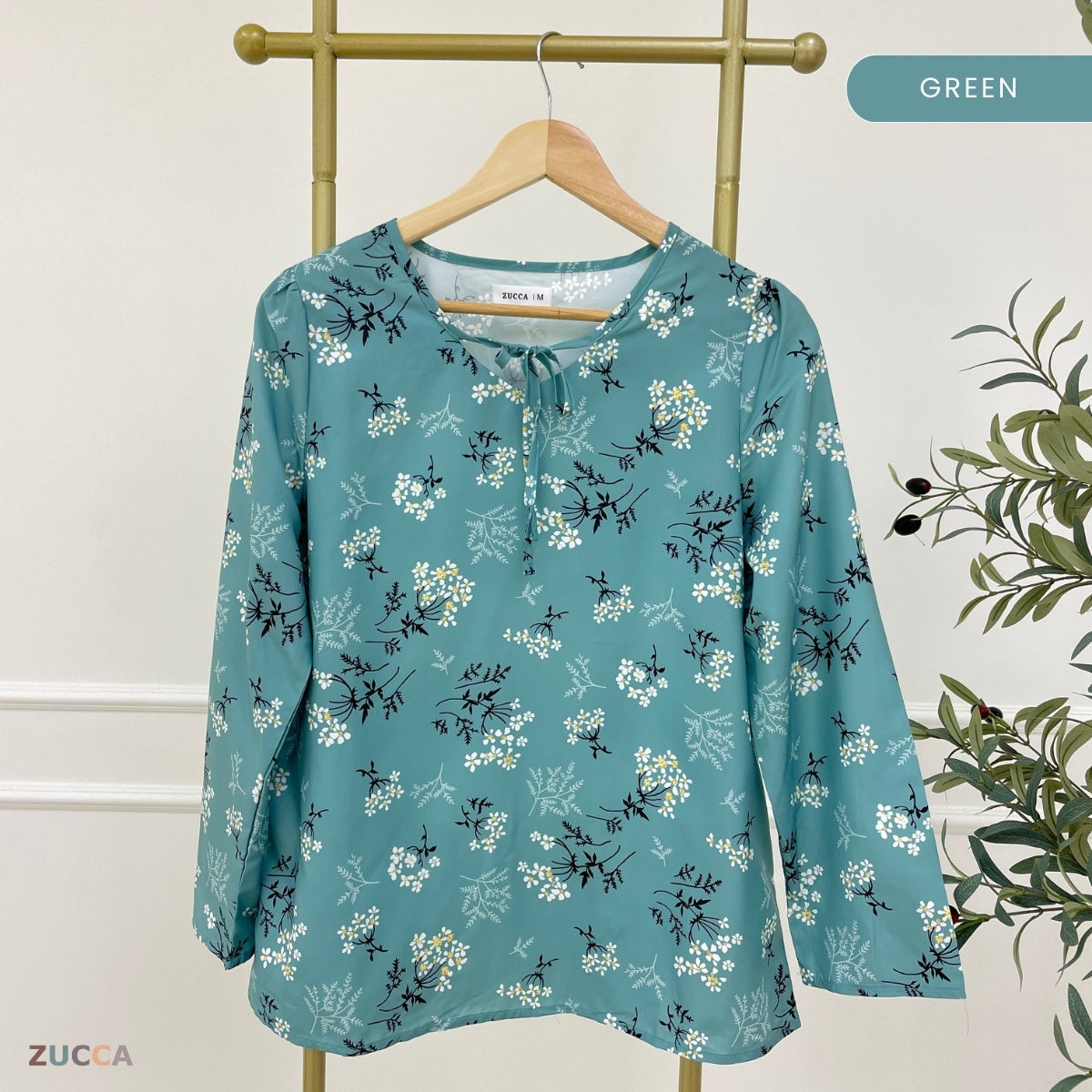 ZUCCA PRITA WOMEN KASUAL BLOUSE FLORAL LENGAN PANJANG - MA100