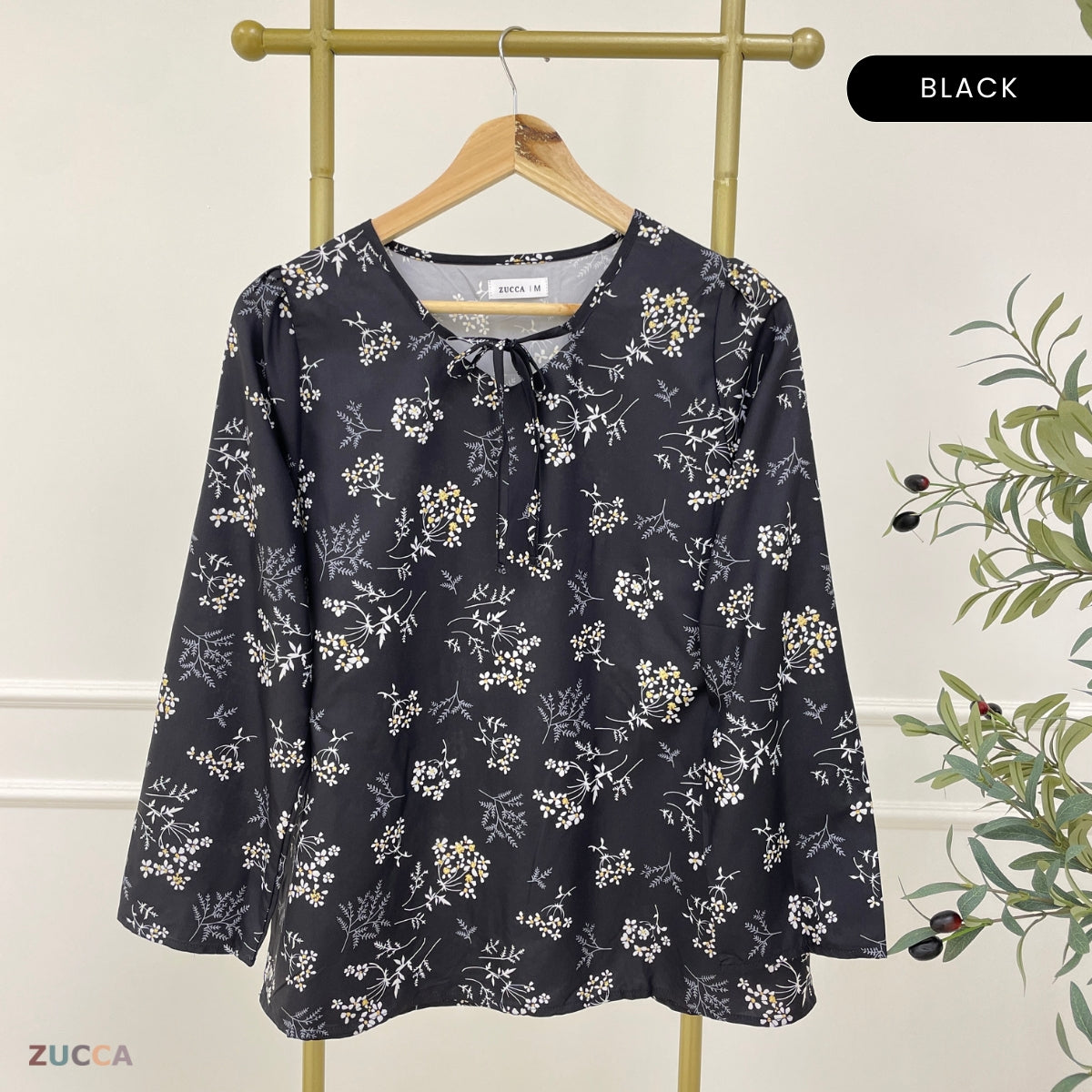 ZUCCA PRITA WOMEN KASUAL BLOUSE FLORAL LENGAN PANJANG - MA100