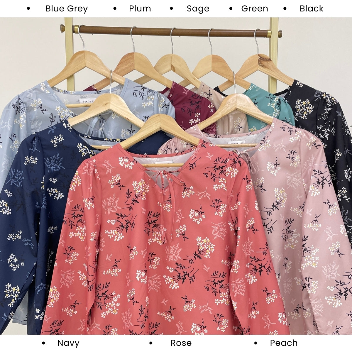 ZUCCA PRITA WOMEN KASUAL BLOUSE FLORAL LENGAN PANJANG - MA100