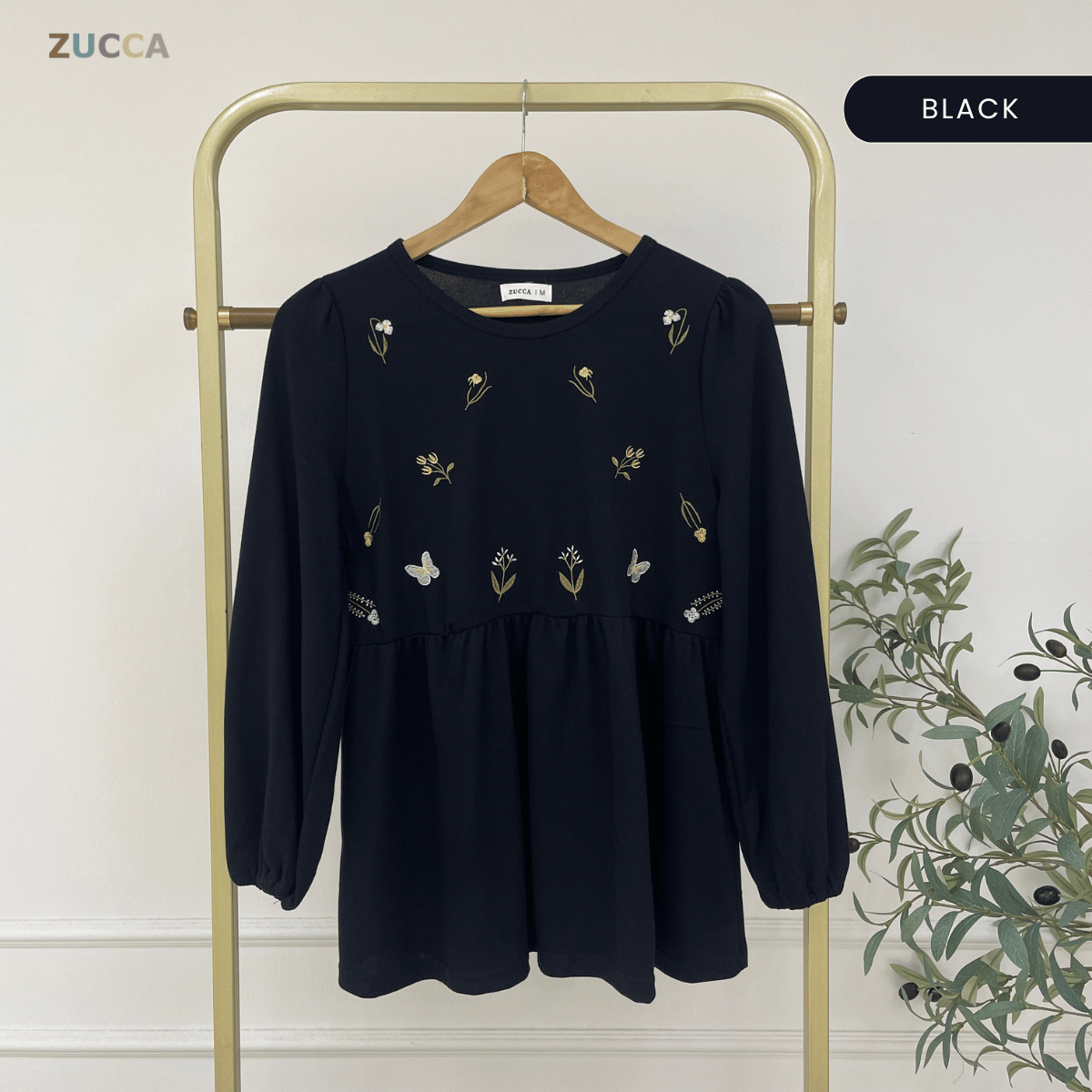 ZUCCA FAHIZA DOLLY BLOUSE PEREMPUAN EMBROIDERED FLOWER - MA101