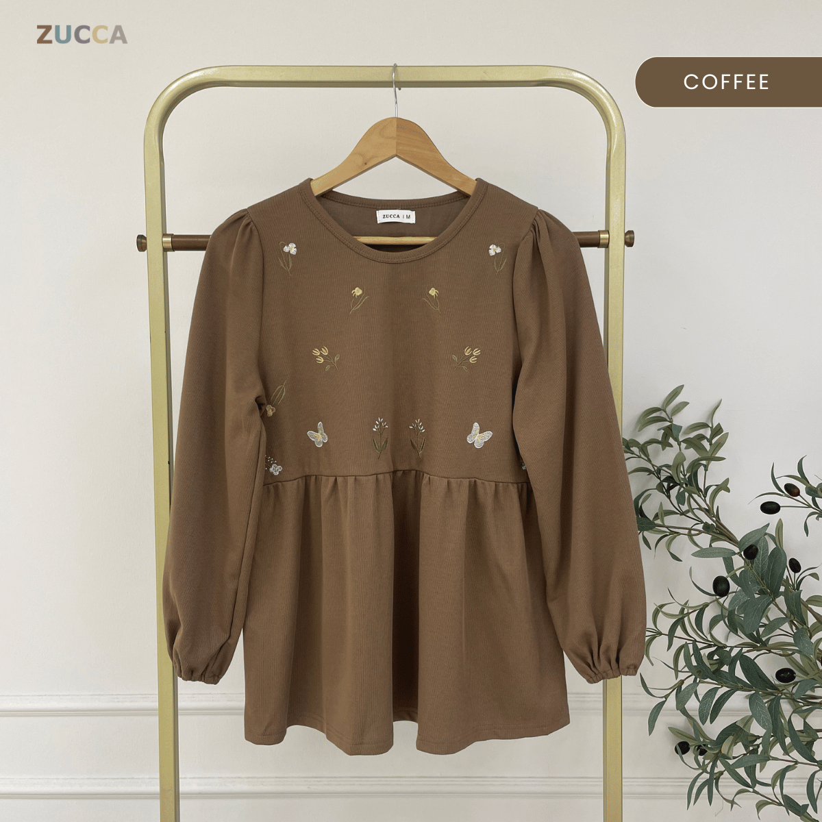 ZUCCA FAHIZA DOLLY BLOUSE PEREMPUAN EMBROIDERED FLOWER - MA101