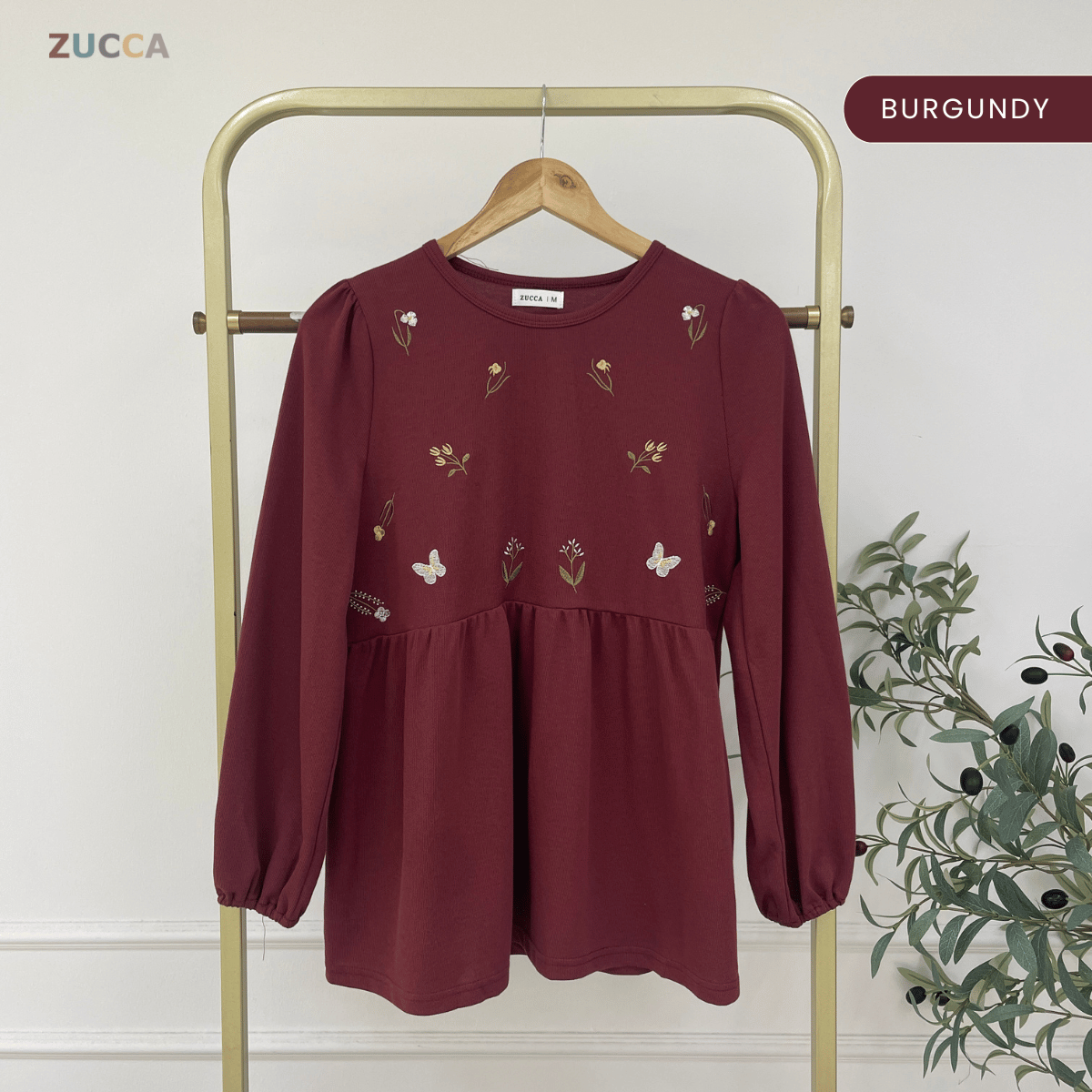 ZUCCA FAHIZA DOLLY BLOUSE PEREMPUAN EMBROIDERED FLOWER - MA101