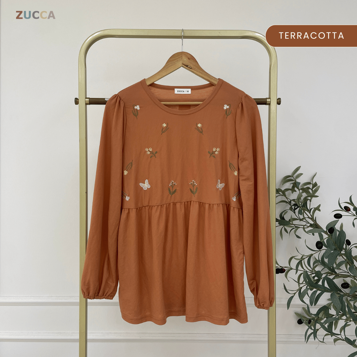 ZUCCA ARLIZA DOLLY BLOUSE PEREMPUAN EMBROIDERED FLOWER - MA101