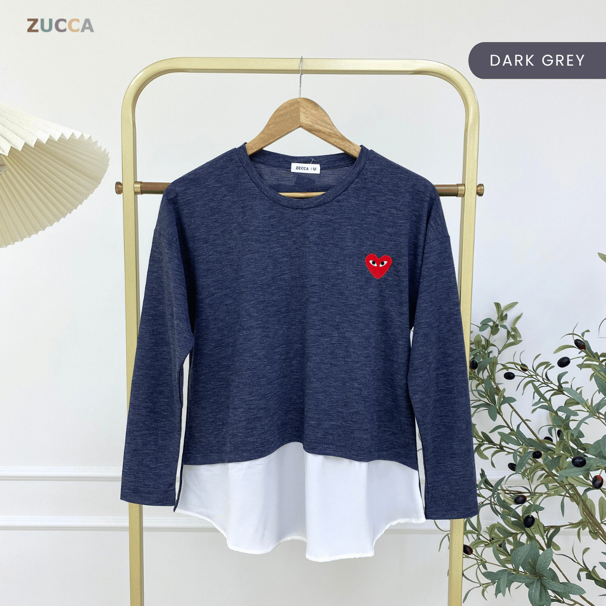 ZUCCA ALAYNA TWO TONED WOMEN KASUAL SHIRT LONG SLEEVE - MA103