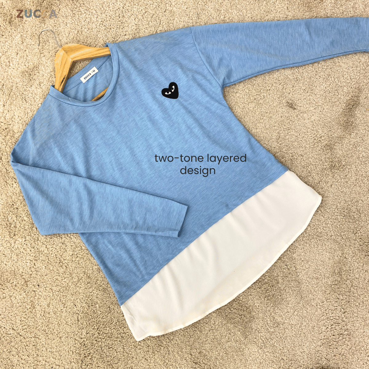 ZUCCA ALAYNA TWO TONED WOMEN KASUAL SHIRT LONG SLEEVE - MA103