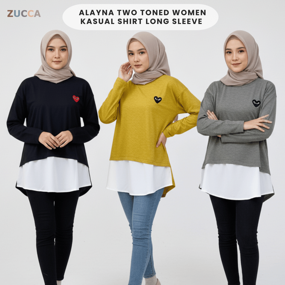 ZUCCA ALAYNA TWO TONED WOMEN KASUAL SHIRT LONG SLEEVE - MA103