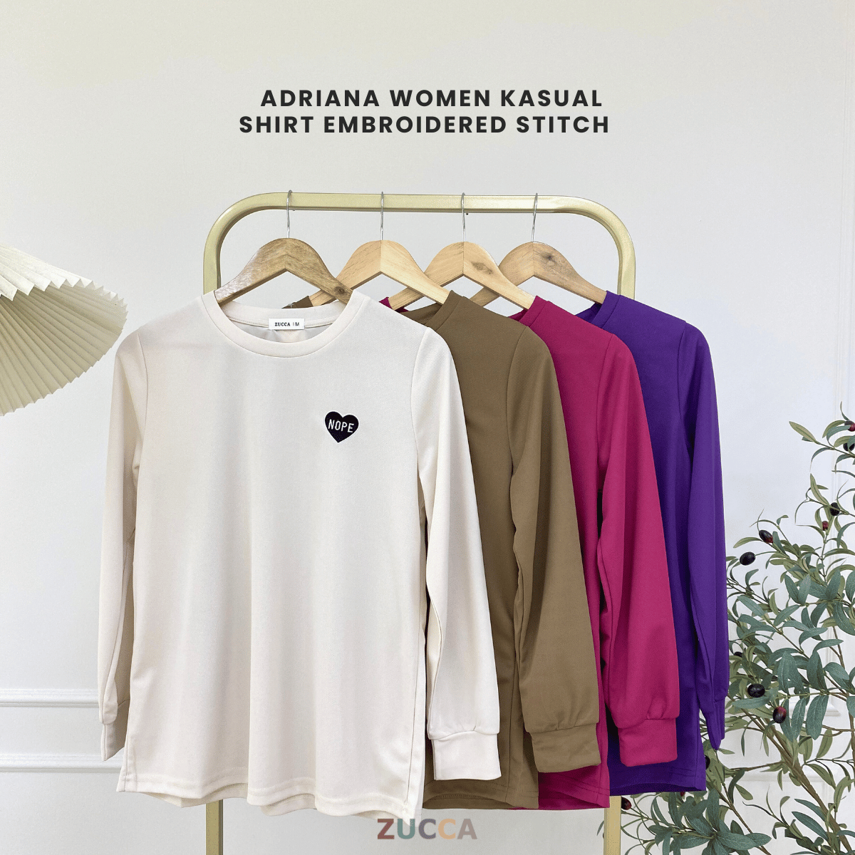 ZUCCA ADRIANA WOMEN KASUAL SHIRT EMBROIDERED STITCH - MA107