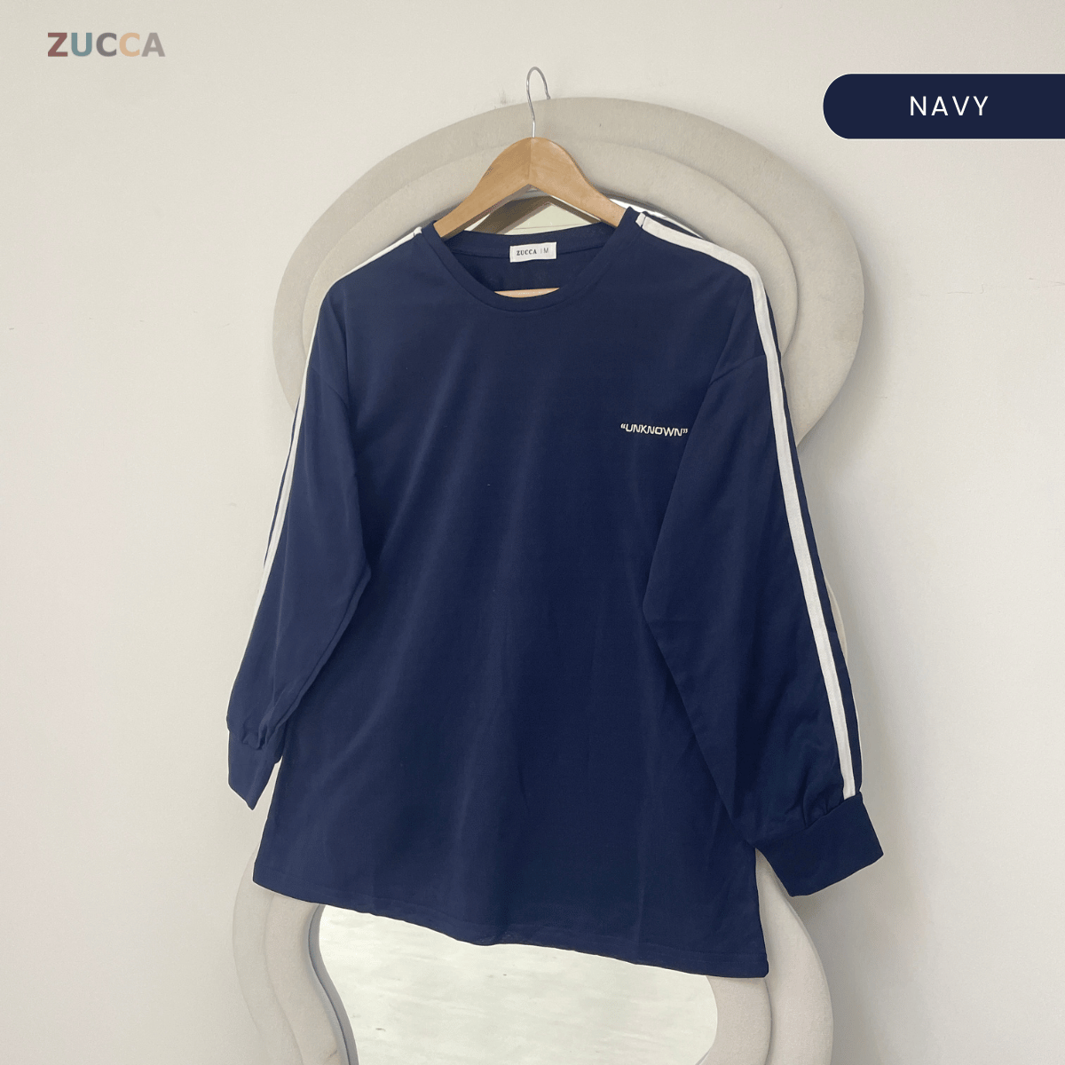 ZUCCA FINDA CONTRAST STRIPE LONG SLEEVE TOP - MA108