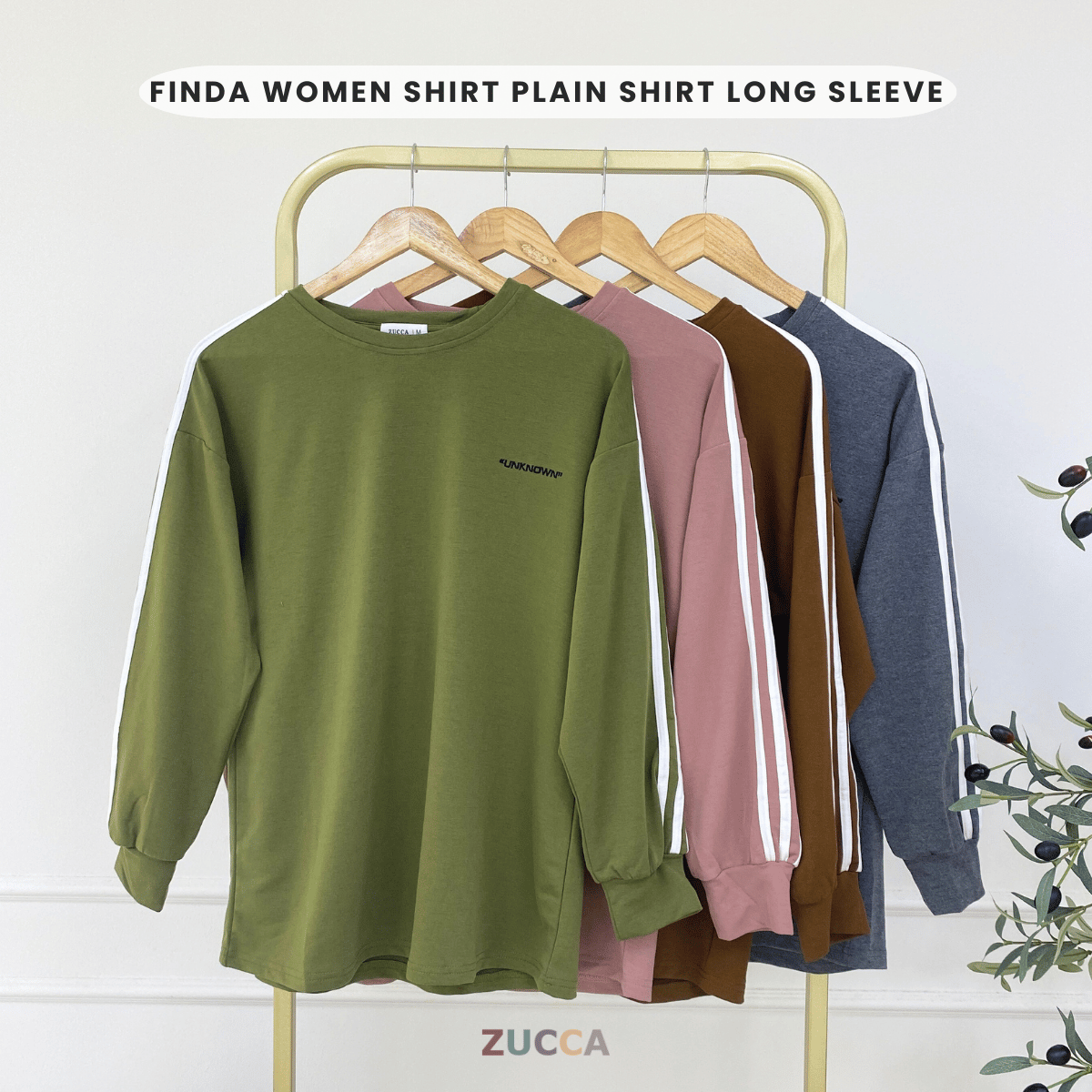 ZUCCA FINDA WOMEN KASUAL SHIRT PLAIN SHIRT LONG SLEEVE - MA108