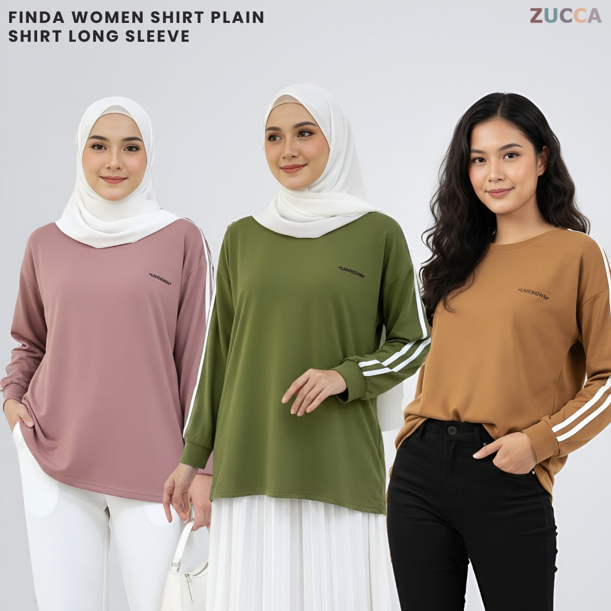 ZUCCA FINDA WOMEN KASUAL SHIRT PLAIN SHIRT LONG SLEEVE - MA108