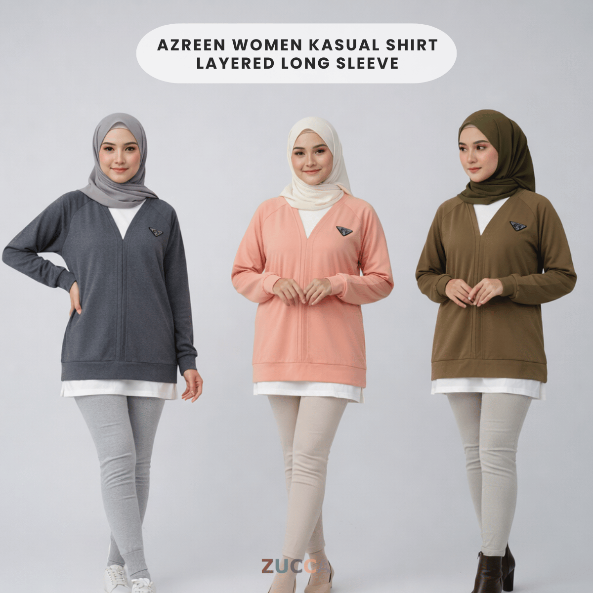 ZUCCA AZREEN PEREMPUAN KASUAL SHIRT LAYERED LONG SLEEVE - MA109