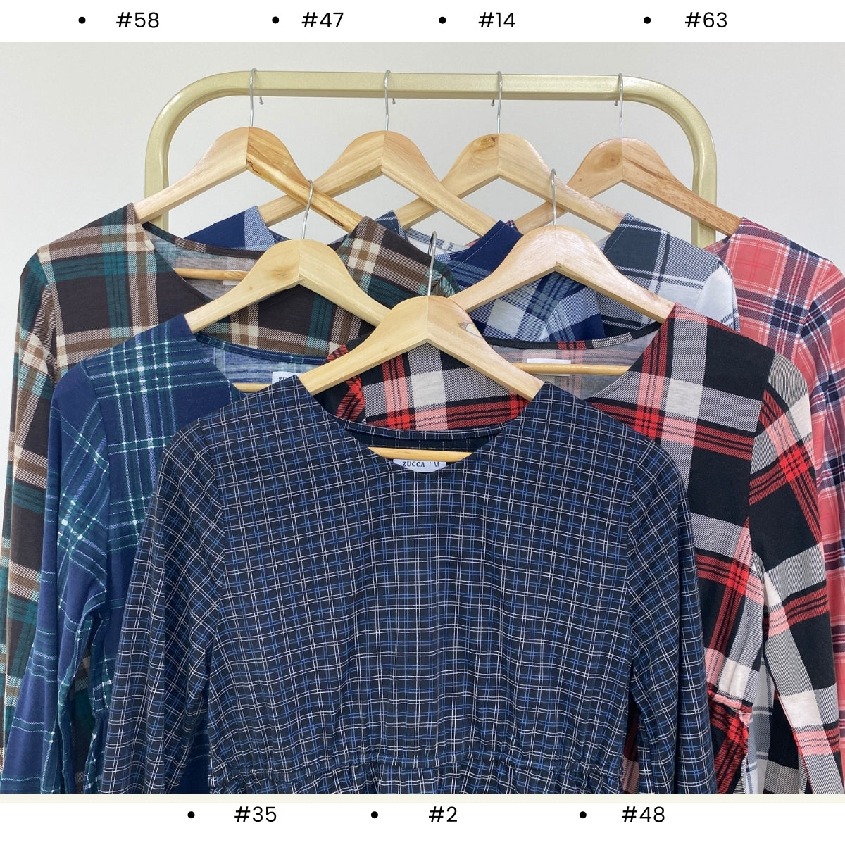 ZUCCA QISTINA CHECKERED WANITA BLOUSE- MA113