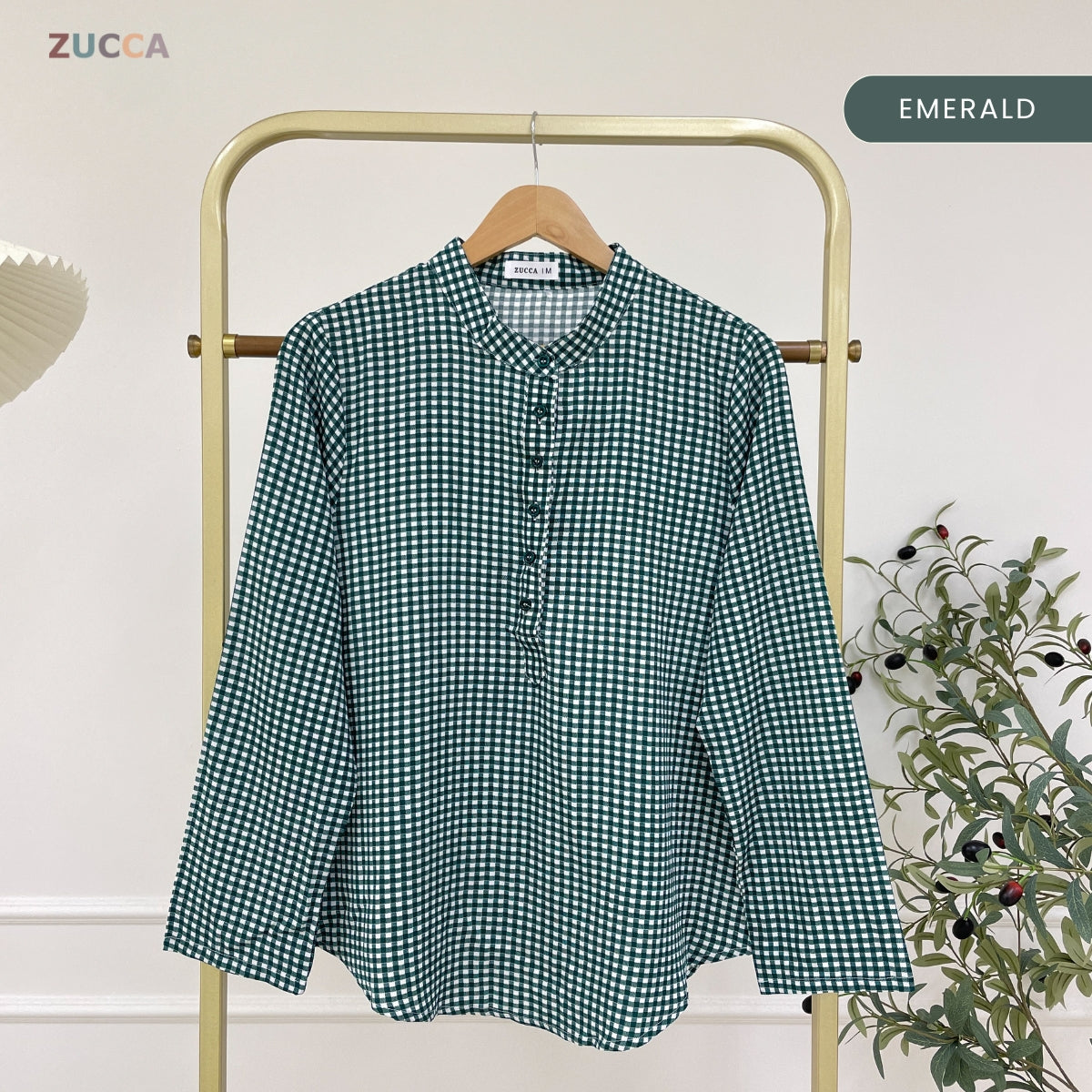 ZUCCA QISMINA KASUAL MUSLIMAH CHECKERED BLOUSE - MA115
