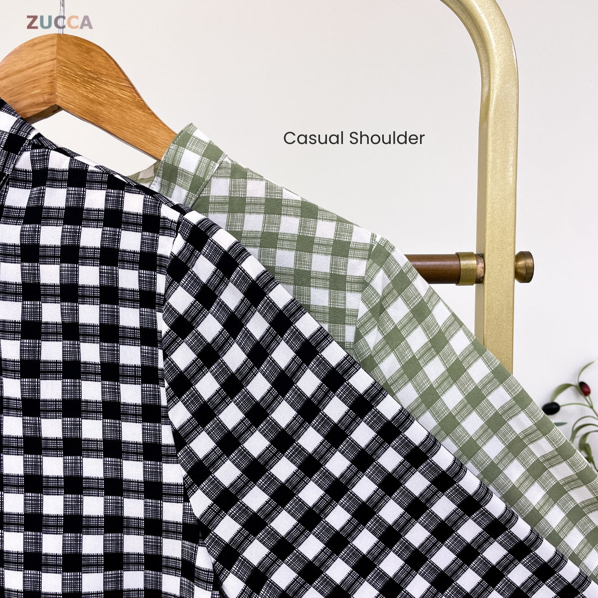 ZUCCA QISMINA KASUAL MUSLIMAH CHECKERED BLOUSE - MA115