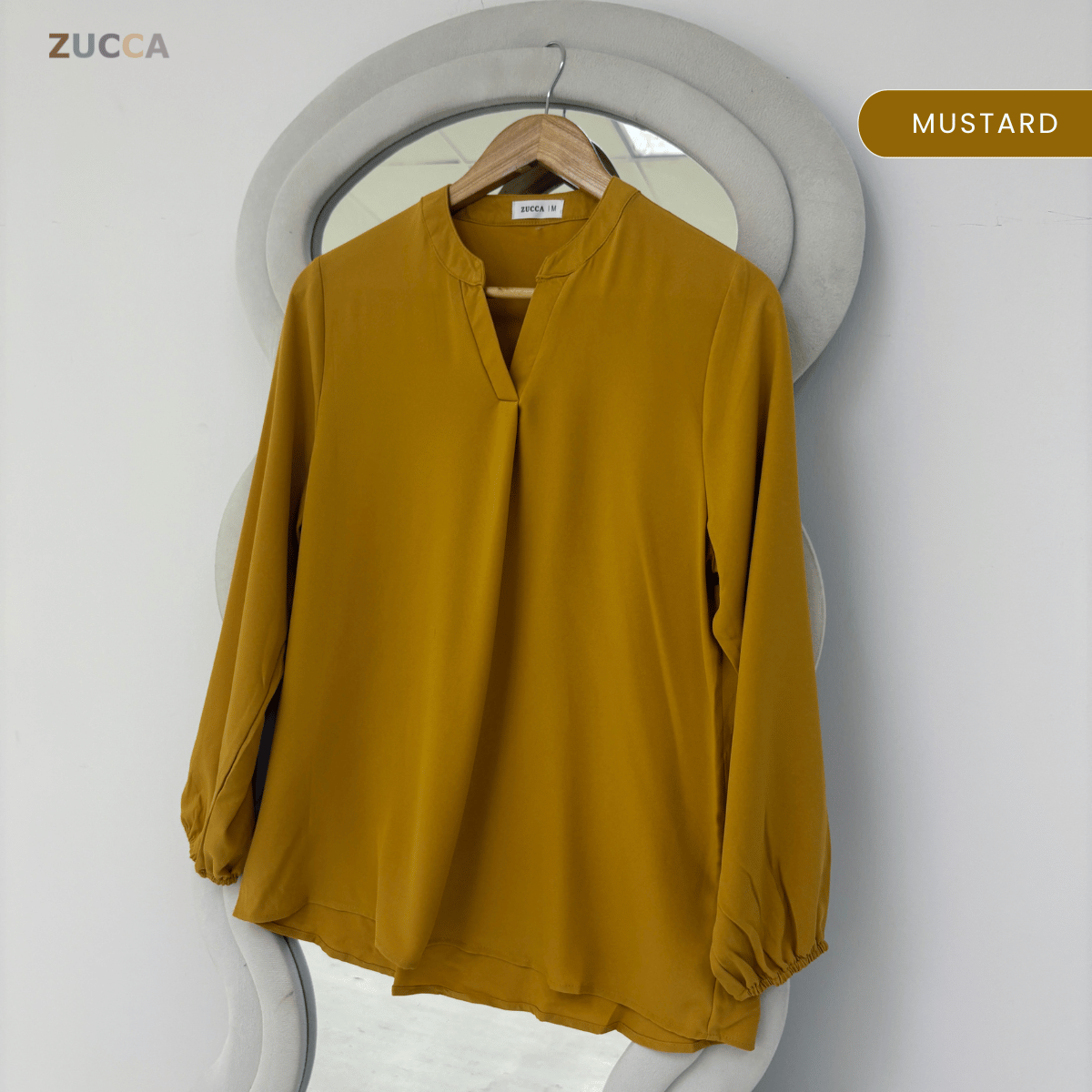 ZUCCA ANNA BLOUSE KASUAL PLAIN LONG SLEEVE - MA117
