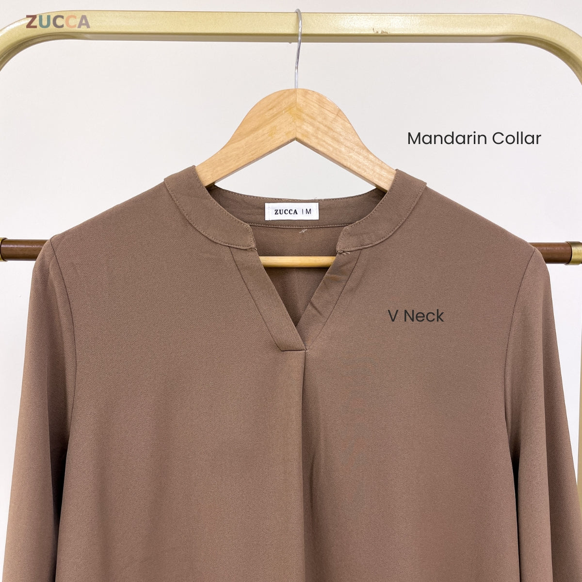 ZUCCA ANNA BLOUSE KASUAL PEREMPUAN PLAIN LONG SLEEVE - MA117