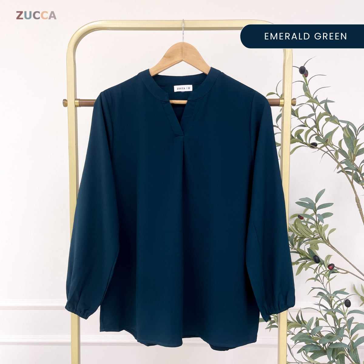 ZUCCA ANNA BLOUSE KASUAL PEREMPUAN PLAIN LONG SLEEVE - MA117