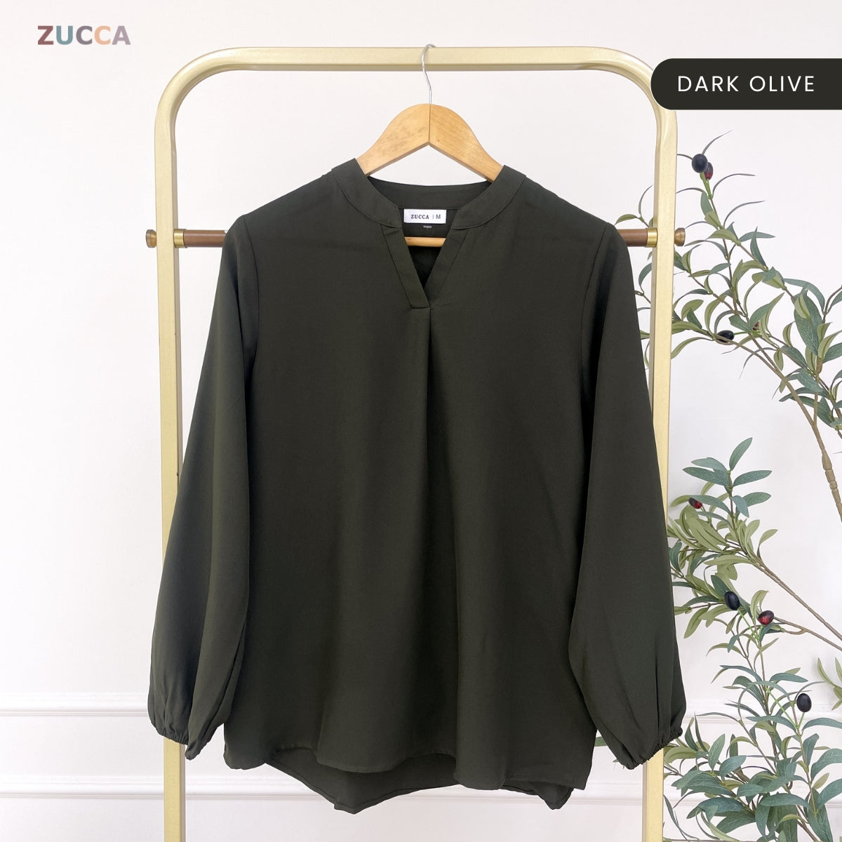 ZUCCA ANNA BLOUSE KASUAL PEREMPUAN PLAIN LONG SLEEVE - MA117