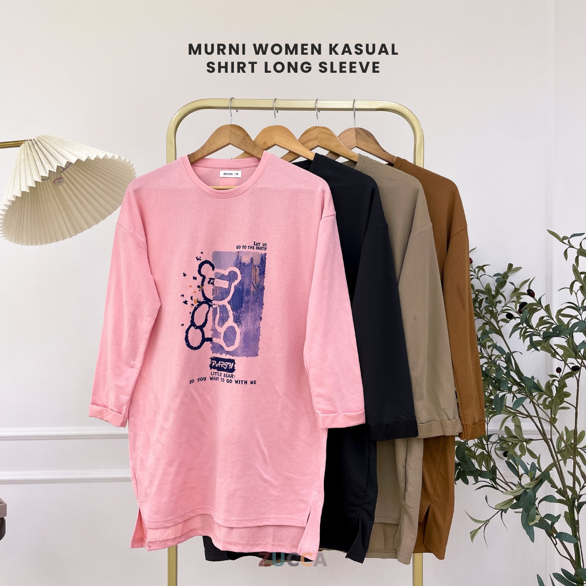 ZUCCA MURNI URBAN GRAPHIC TEE PEREMPUAN KASUAL SHIRT LONG SLEEVE - MA120