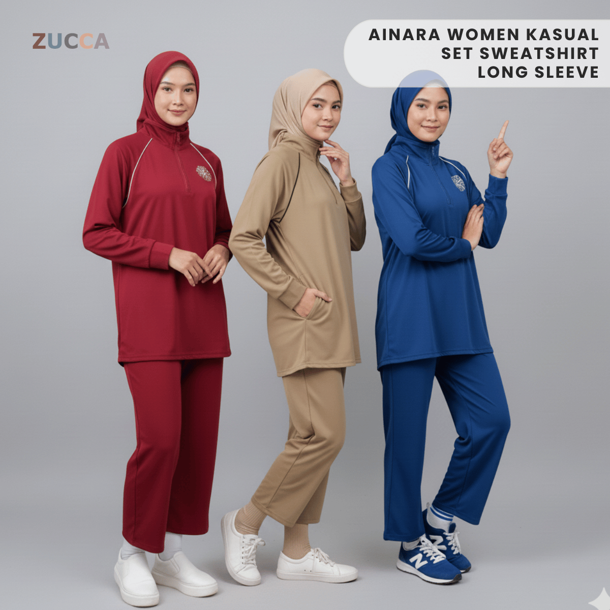 ZUCCA AINARA WOMEN KASUAL SET SWEATSHIRT LONG SLEEVE - MA126