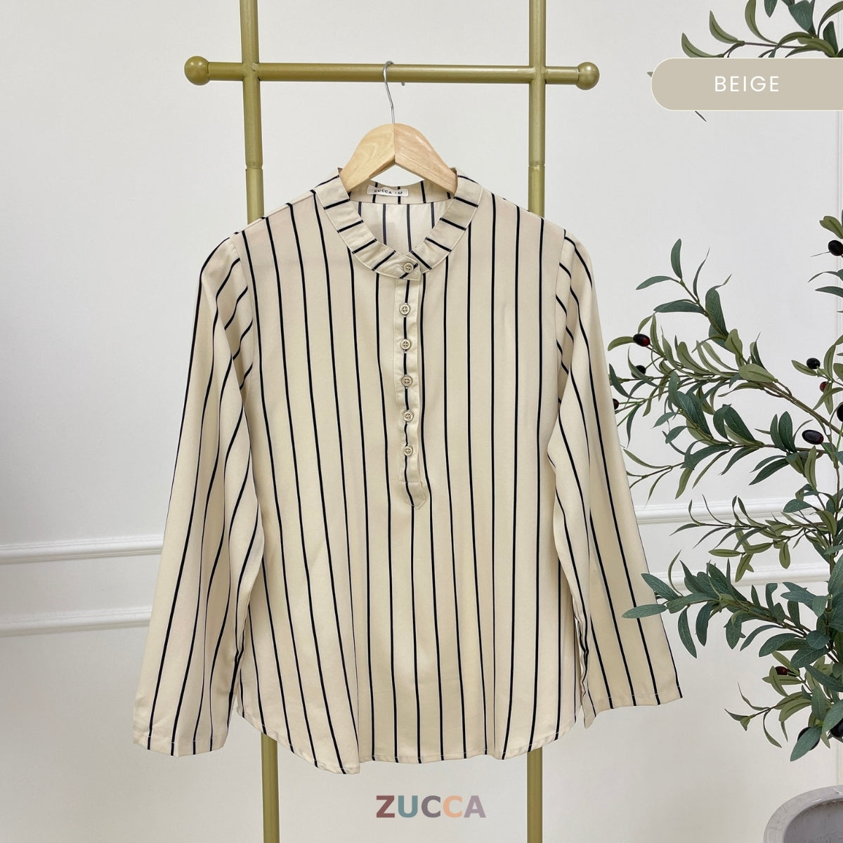 ZUCCA JULIA KASUAL STRIPE BLOUSE PEREMPUAN LENGAN PANJANG - MA127