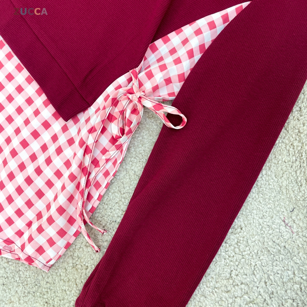 ZUCCA UQASHA GINGHAM TUNIC BLOUSE LONG SLEEVE - MA128