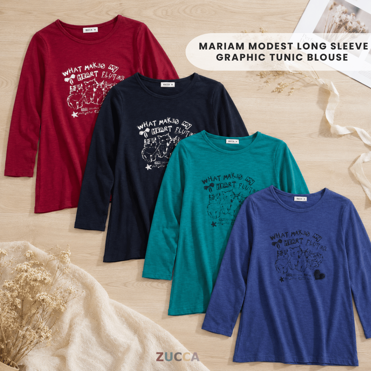 ZUCCA MARIAM RELAXED HEARTWEAR LONG TEE