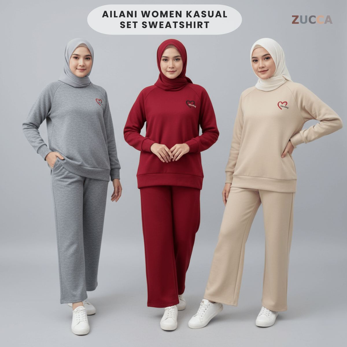 ZUCCA AILANI WOMEN KASUAL SET SWEATSHIRT LONG SLEEVE - MA132