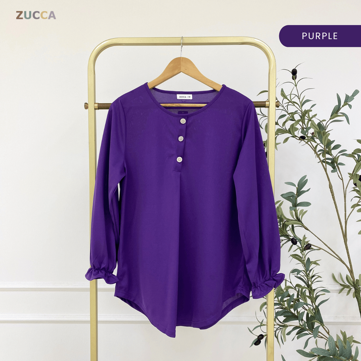 ZUCCA ASMA PEREMPUAN KASUAL PLAIN BLOUSE LONG SLEEVE - MA133