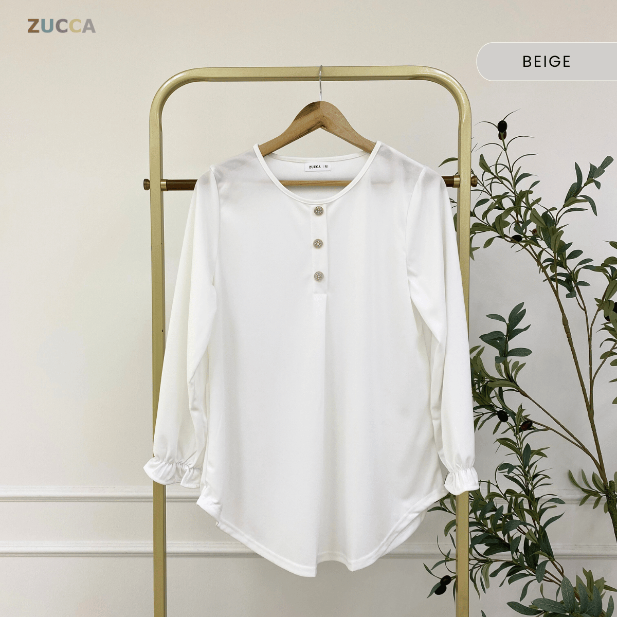 ZUCCA ASMA PEREMPUAN KASUAL PLAIN BLOUSE LONG SLEEVE - MA133