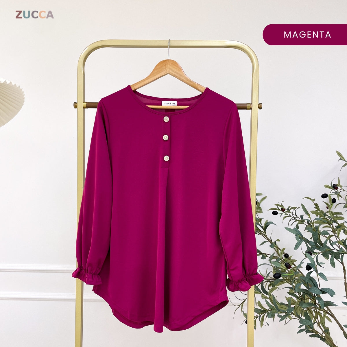 ZUCCA ASMA PEREMPUAN KASUAL PLAIN BLOUSE LONG SLEEVE - MA133