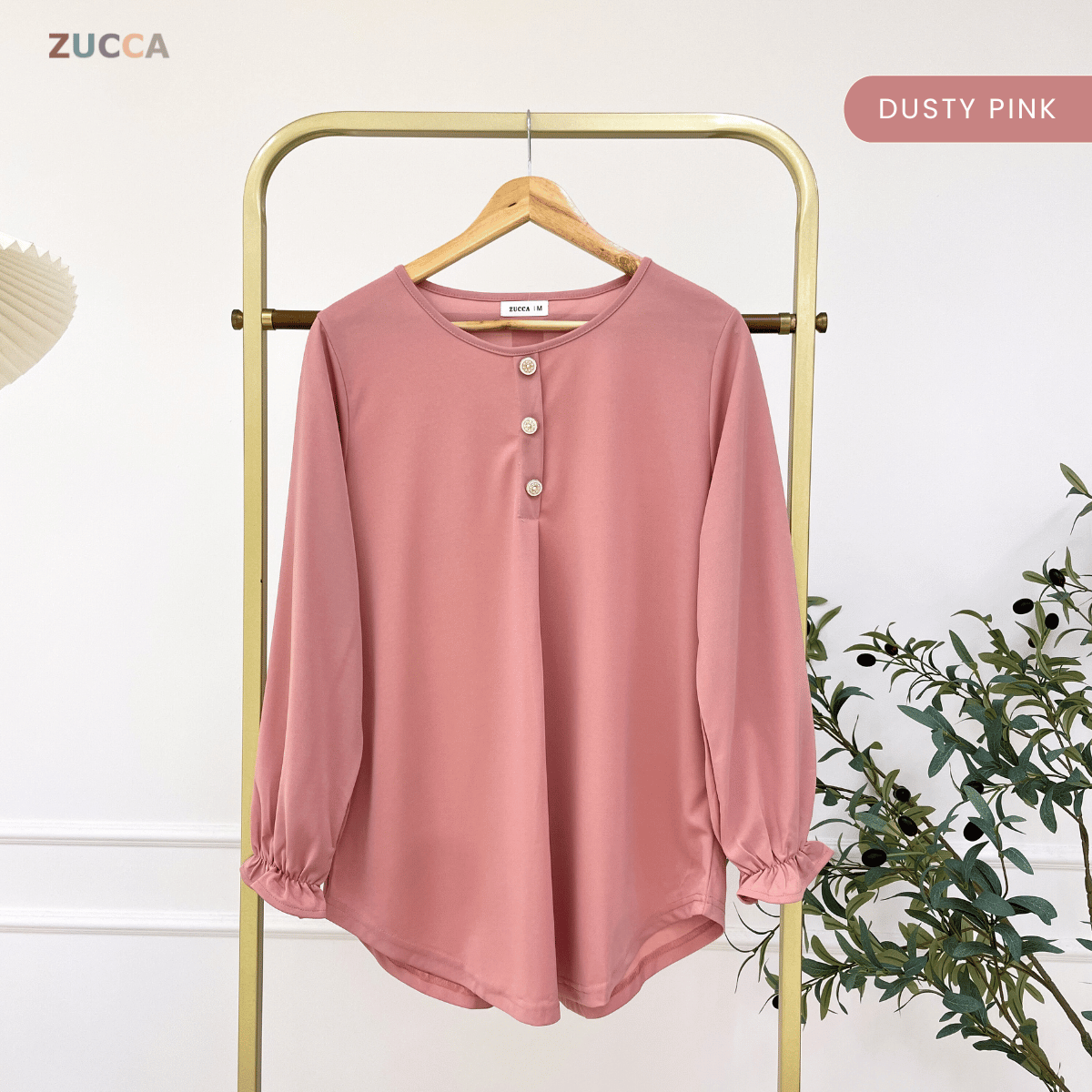 ZUCCA ASMA PEREMPUAN KASUAL PLAIN BLOUSE LONG SLEEVE - MA133