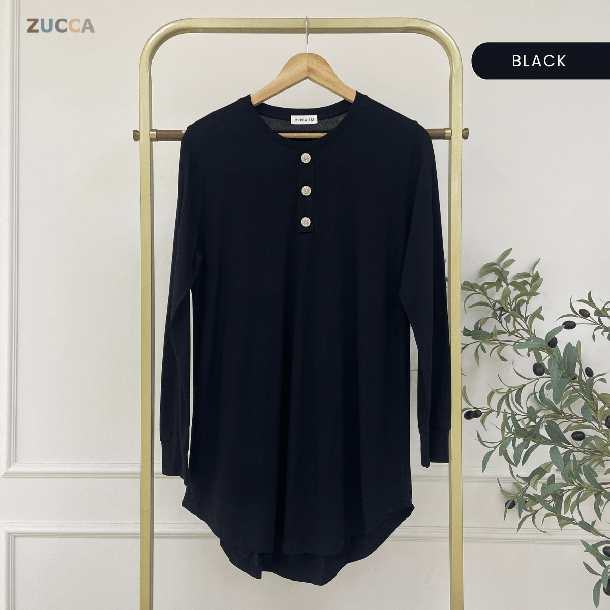 ZUCCA REYNA MODEST PLAIN LONG BLOUSE - MA139