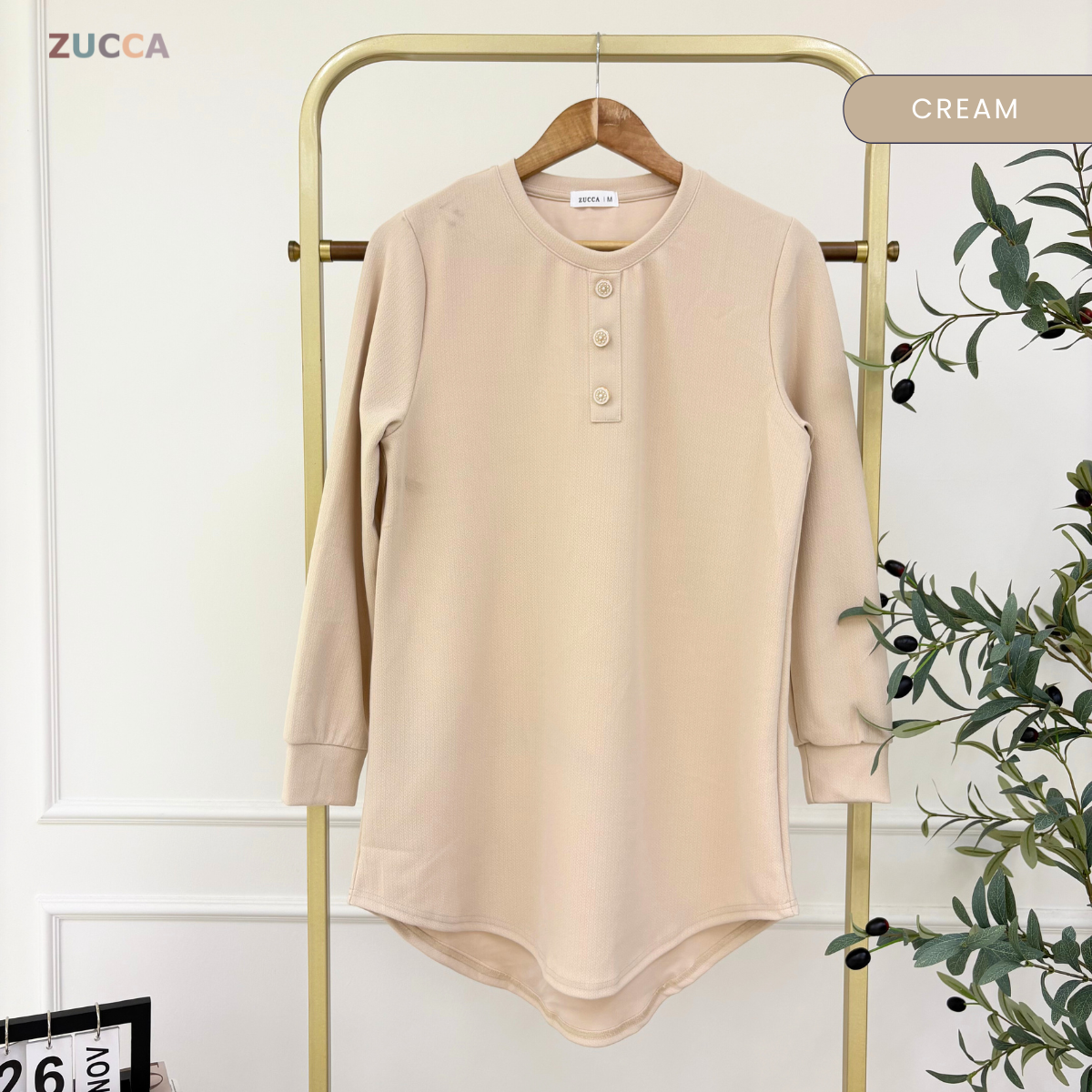 ZUCCA REYNA MODEST PLAIN LONG BLOUSE - MA139