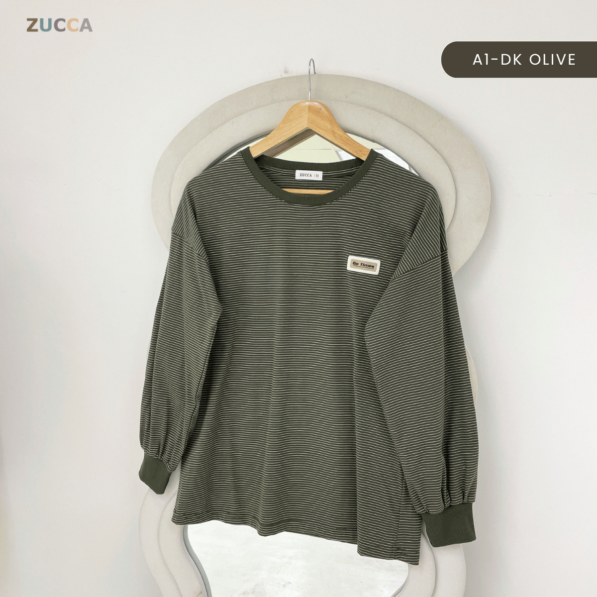 ZUCCA LANA STRIPED LONG SLEEVE MODEST SWEATSHIRT- MA142