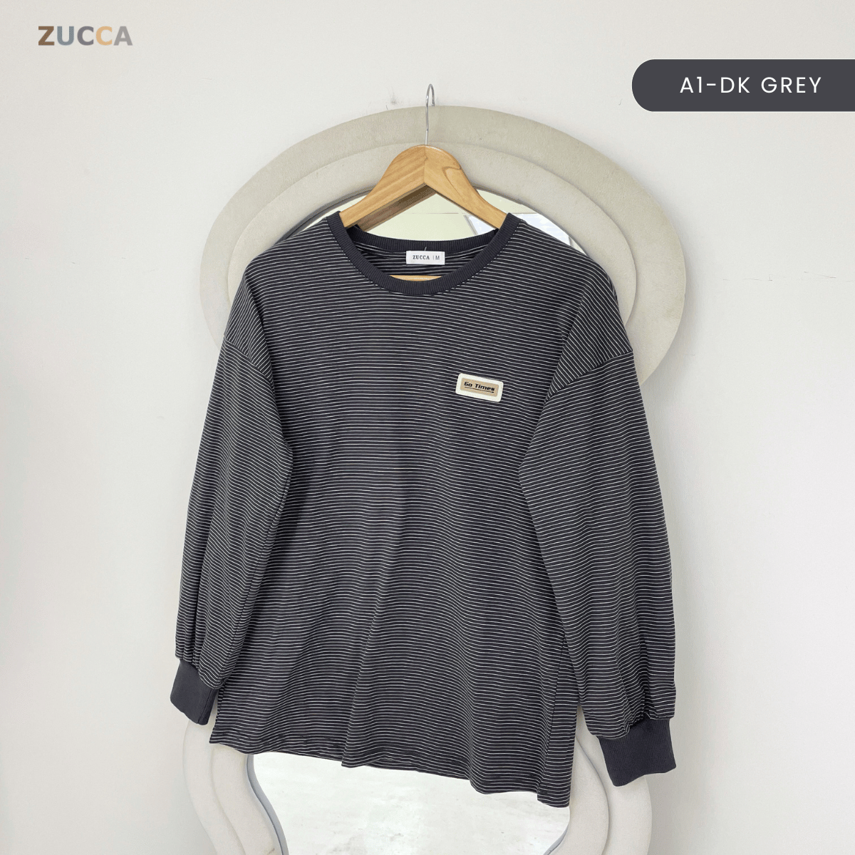 ZUCCA LANA STRIPED LONG SLEEVE MODEST SWEATSHIRT- MA142