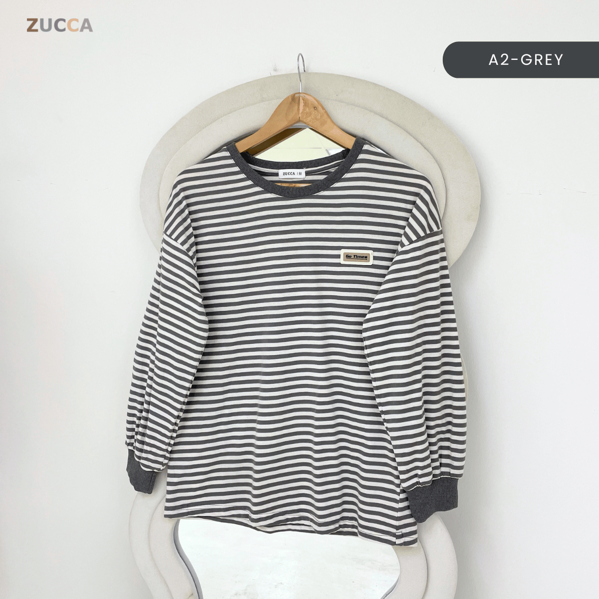 ZUCCA LANA STRIPED LONG SLEEVE MODEST SWEATSHIRT- MA142