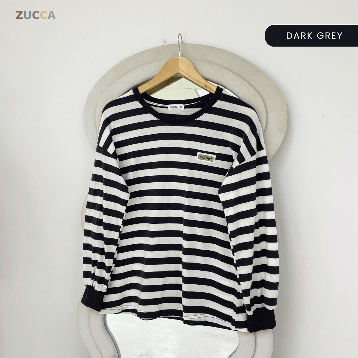 ZUCCA LANA STRIPED LONG SLEEVE MODEST SWEATSHIRT- MA142