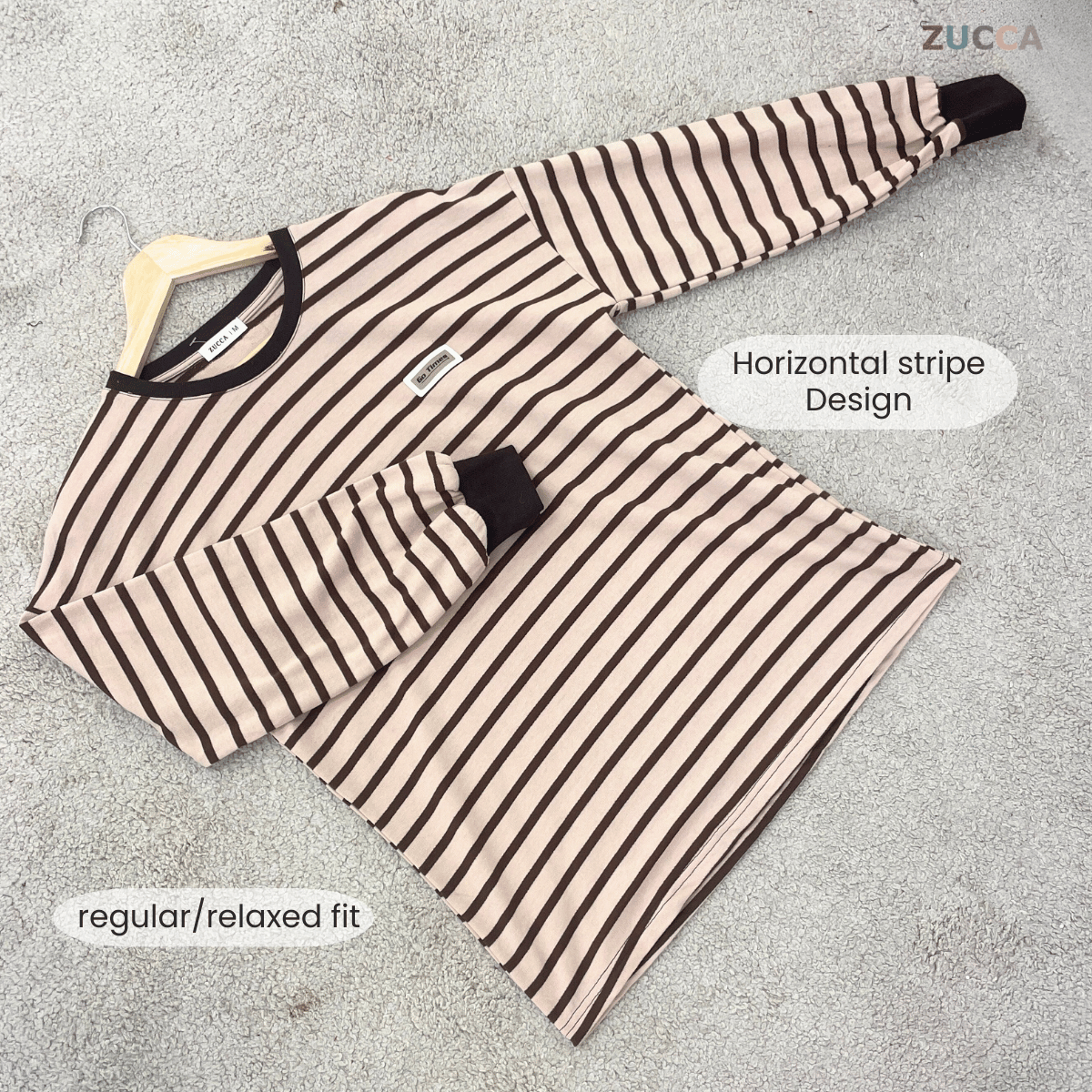 ZUCCA LANA STRIPED KASUAL MUSLIMAH BLOUSE - MA142