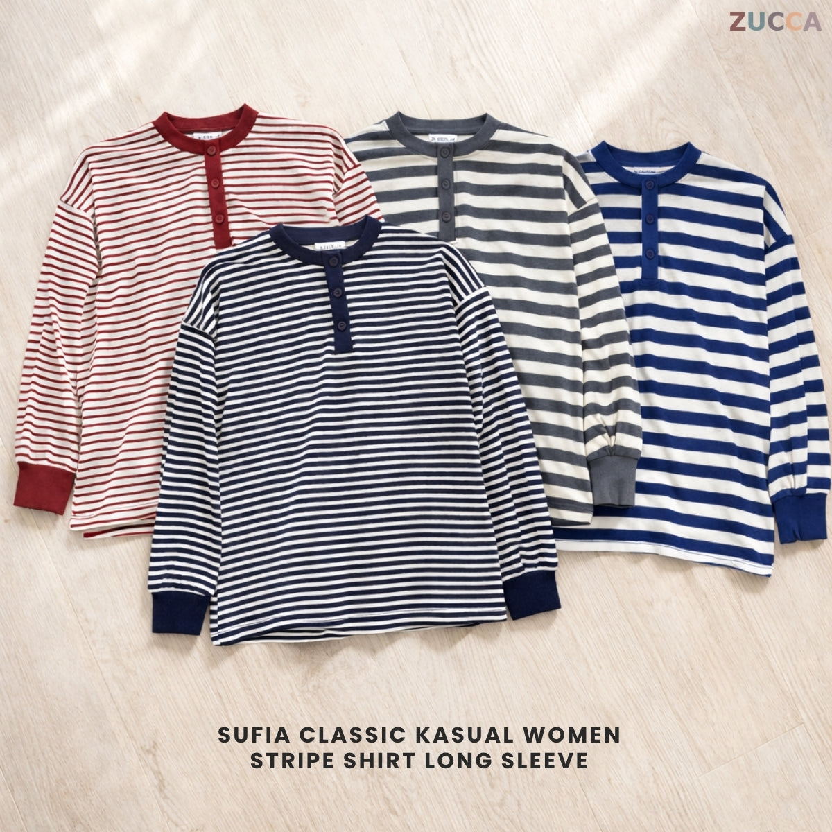 ZUCCA SUFIA CLASSIC STRIPE LONG SLEEVE - MA145 (GN230)