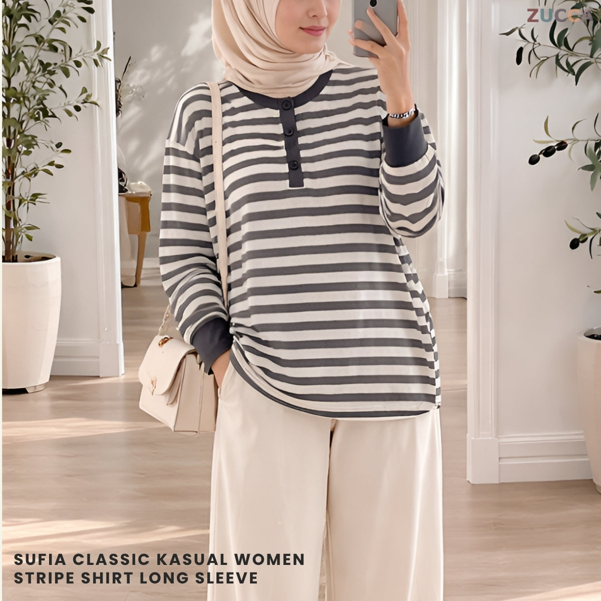 ZUCCA SUFIA CLASSIC STRIPE LONG SLEEVE - MA145 (GN230)