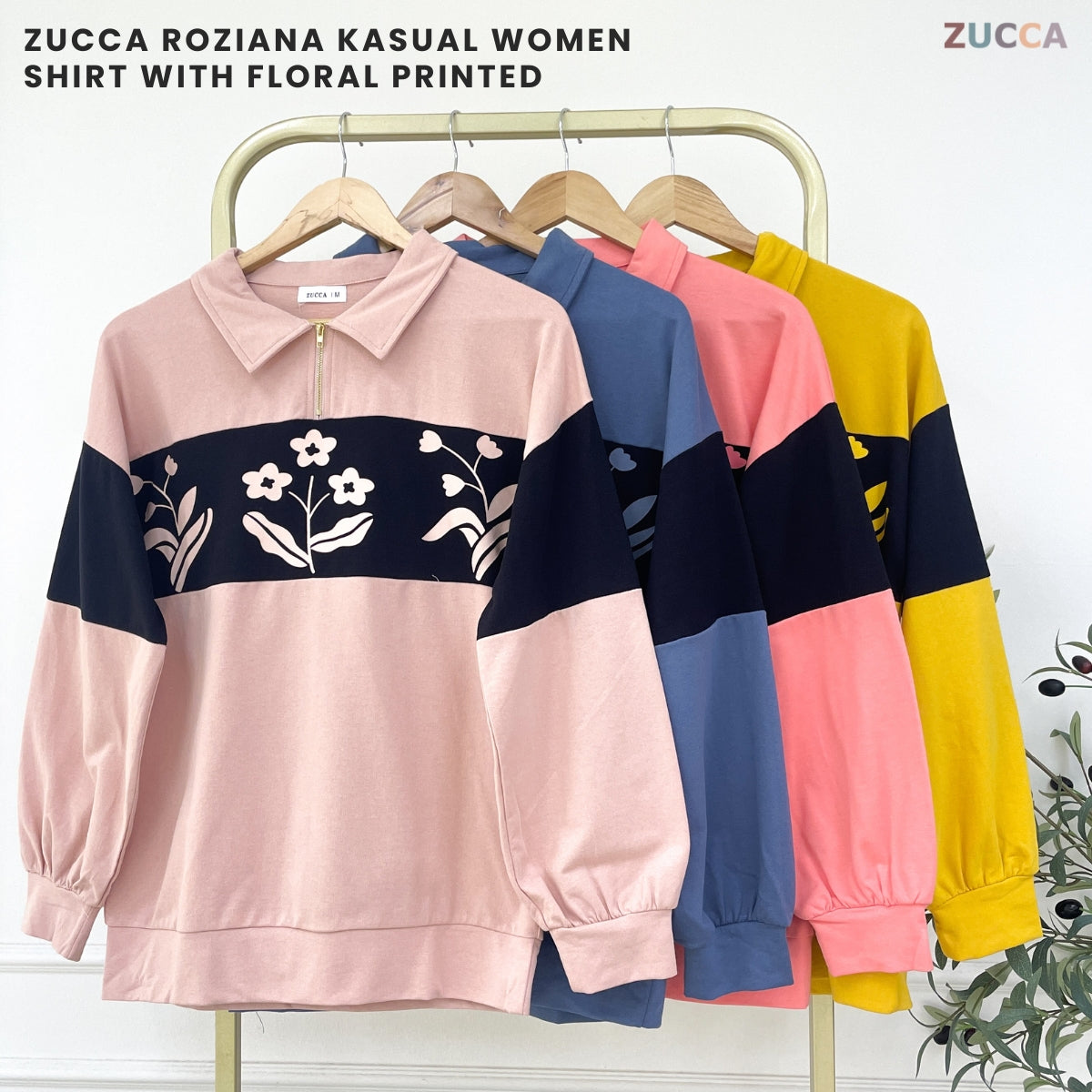 ZUCCA ROZIANA KASUAL WOMEN SHIRT WITH FLORAL PRINTED - MA147