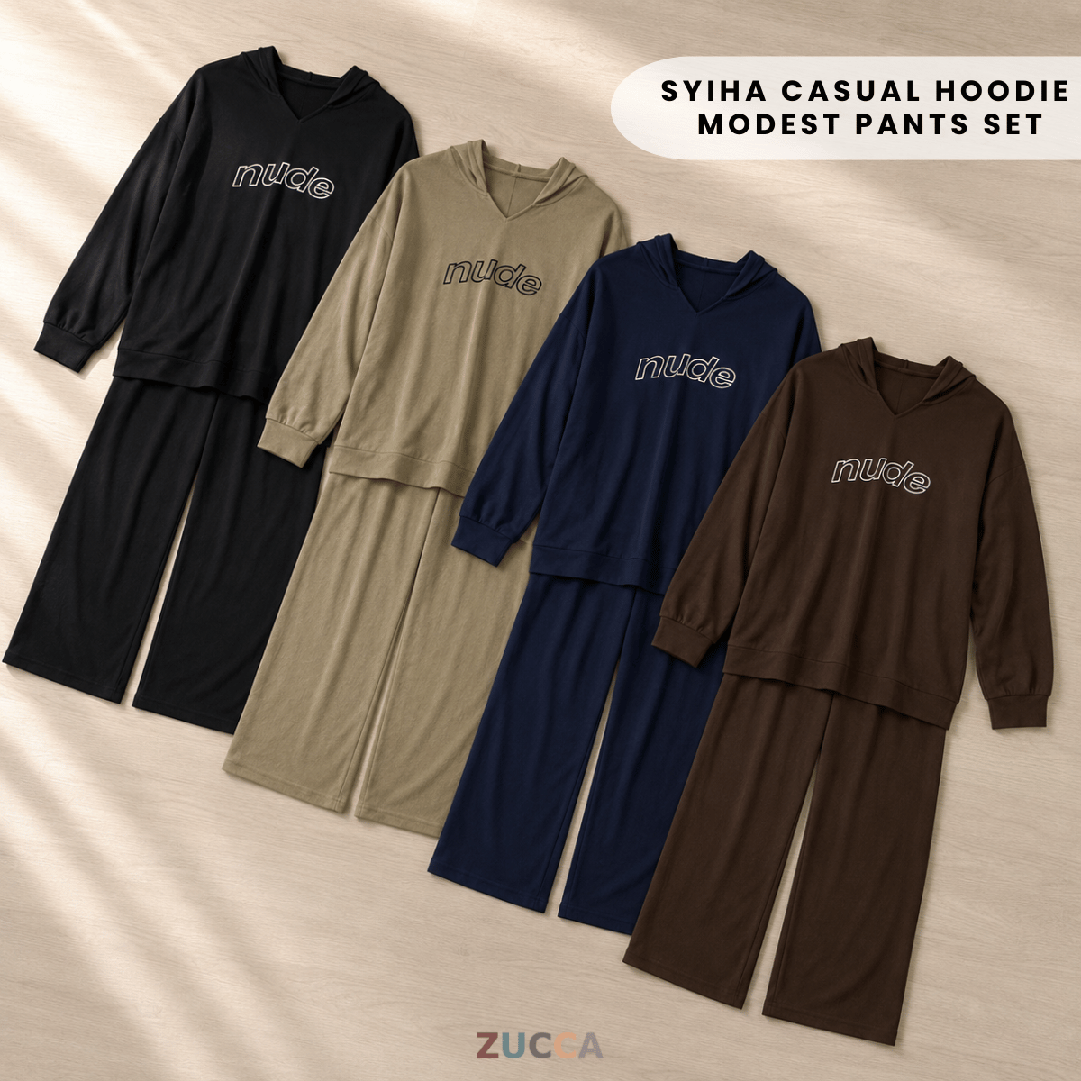 ZUCCA SYIHA CASUAL HOODIE MODEST PANTS SET - MA160