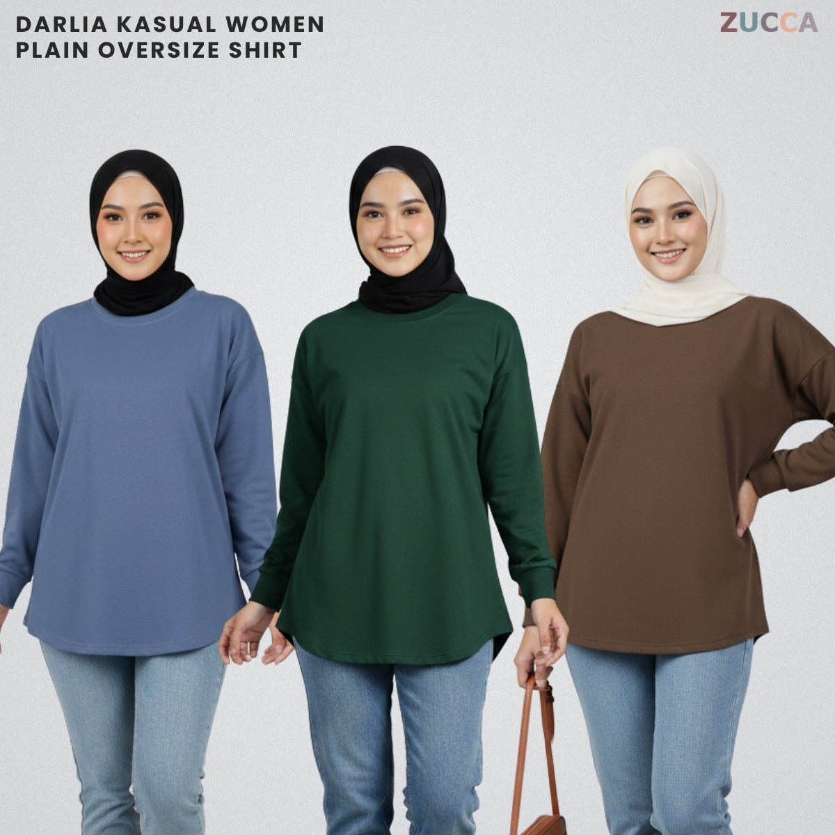 ZUCCA DARLIA KASUAL WOMEN PLAIN OVERSIZE SHIRT LONG SLEEVE - MA163