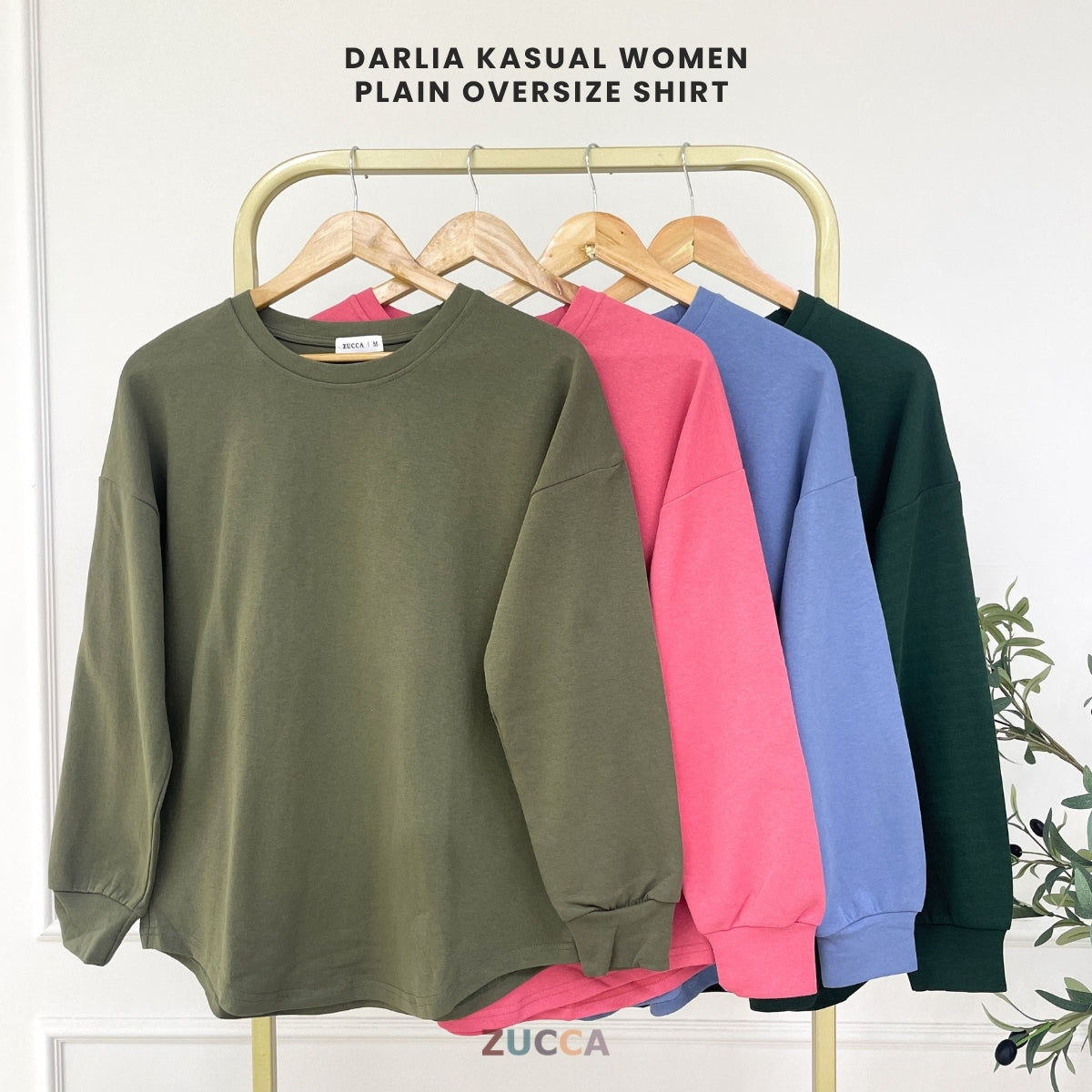 ZUCCA DARLIA KASUAL WOMEN PLAIN OVERSIZE SHIRT LONG SLEEVE - MA163