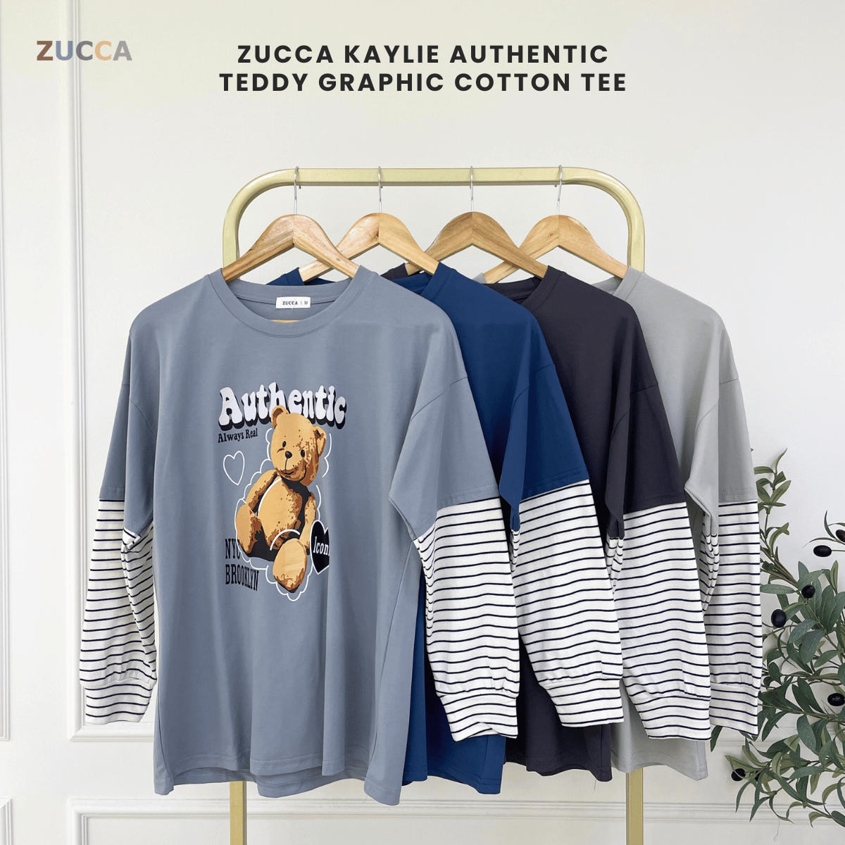 ZUCCA KAYLIE AUTHENTIC TEDDY GRAPHIC COTTON TEE - MA164