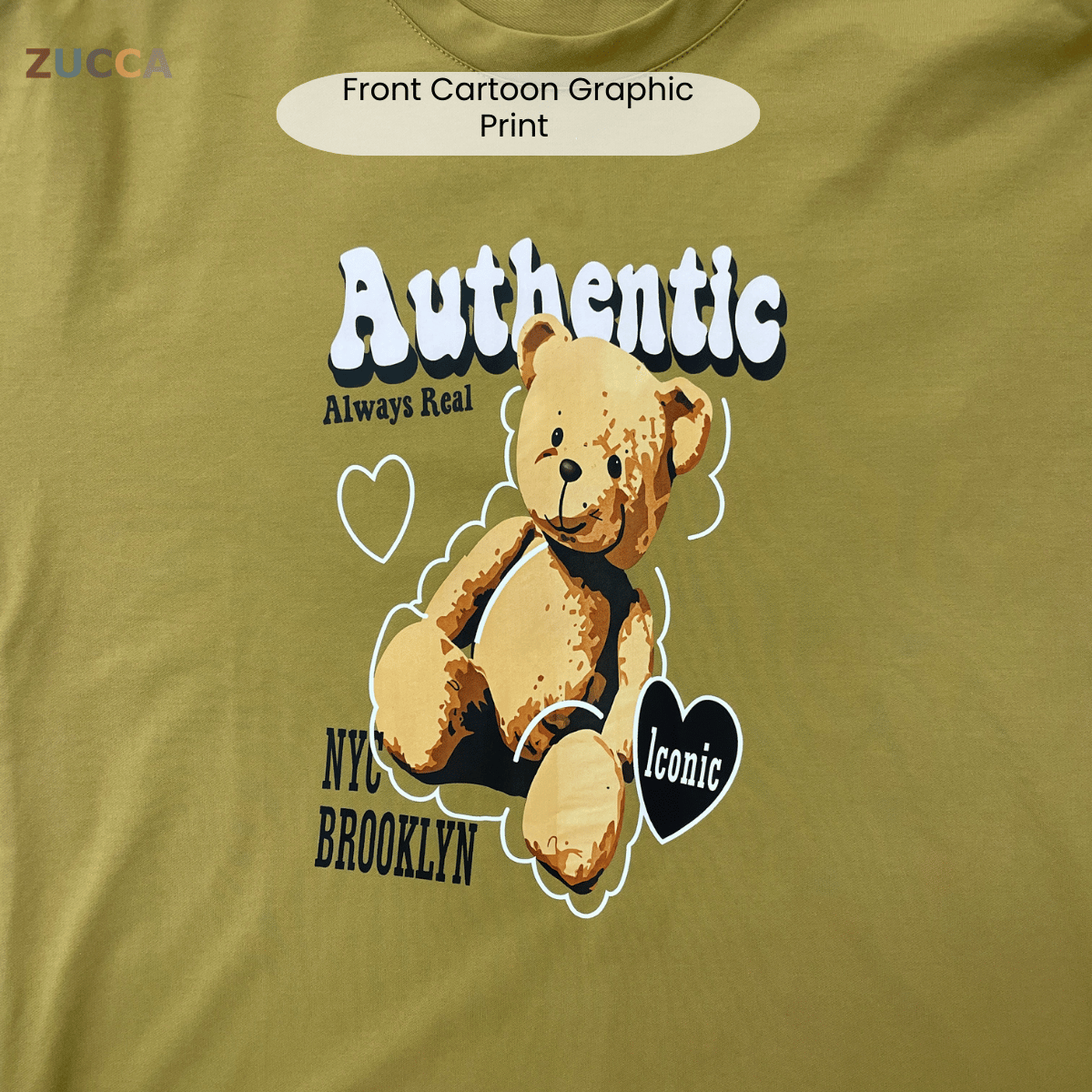 ZUCCA KAYLIE AUTHENTIC TEDDY GRAPHIC COTTON TEE - MA164